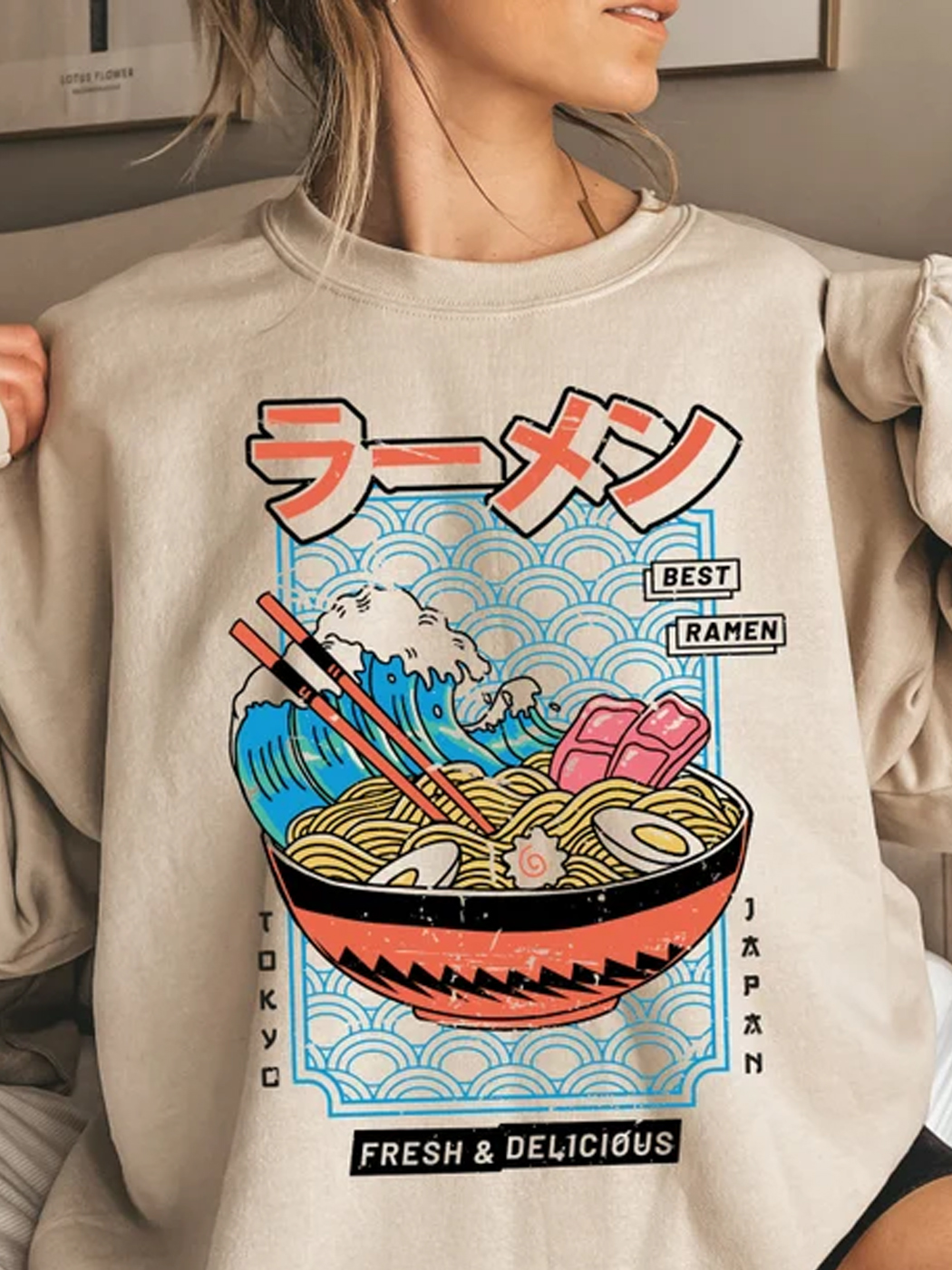 Japanese Ramen Print Sweatshirt