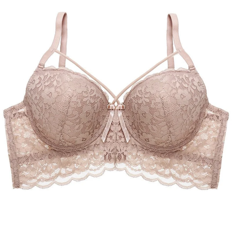 Lace Bras For Women Brassiere Underwire Bralette Sexy Ultra Thin Underwear Plus Size C D cup Lingerie Floral Female Bras