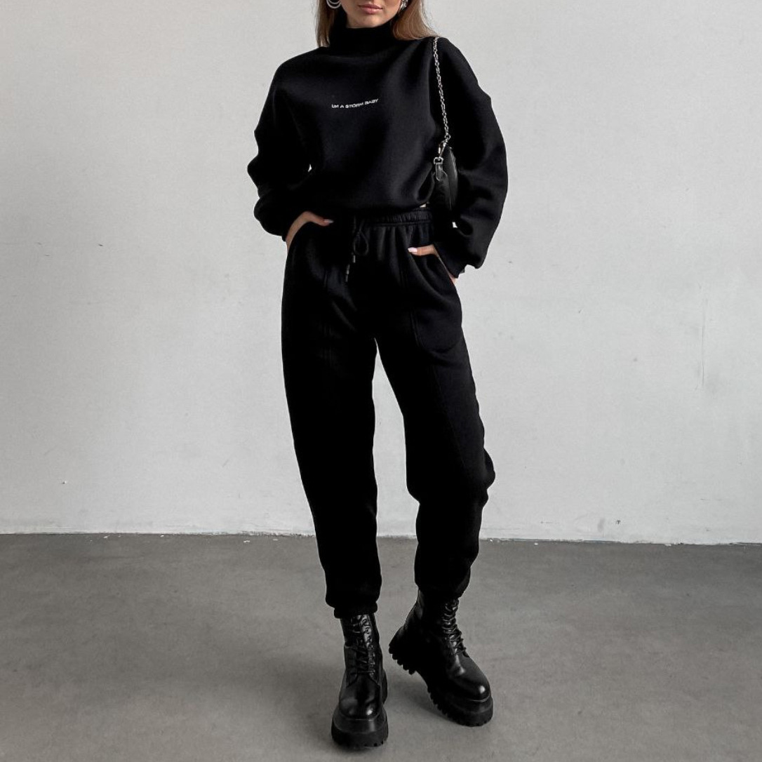 Women's Printed Sweatshirt Suit Two Piece Set