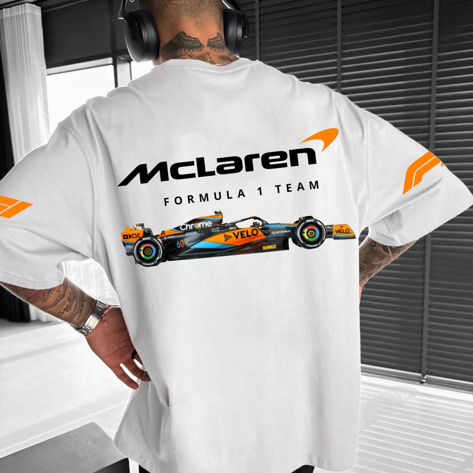 Unisex F1 Logo Racing Print Oversized T-shirt / TECHWEAR CLUB / Techwear