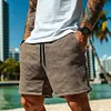 Men's Vintage Waffle Knit Surf Brown Elastic Drawstring Walkshort Shorts by Inlyline