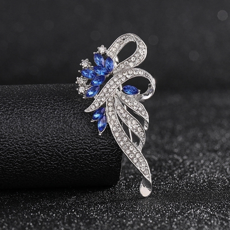 Fashion Pin Flower Alloy Plating Inlay Artificial Gemstones Pearl Women’S Brooches