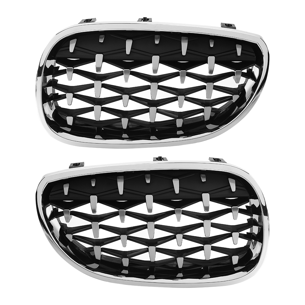 

1 Pair Front Bumper Kidney Grill Hood Diamond Grilles for BMW E60 2004-2009, 501 Original