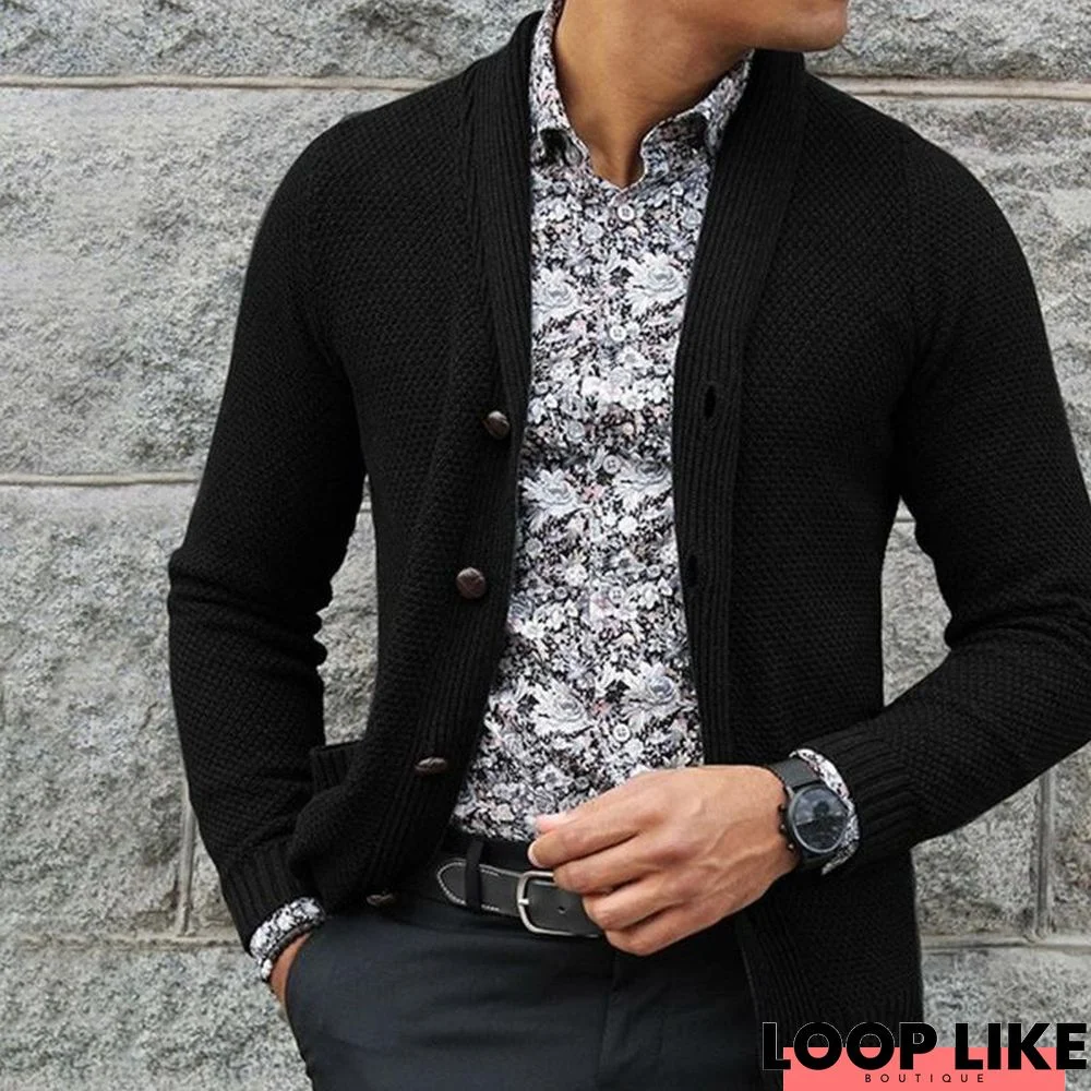 Men's Cardigan Single-Breasted Sweater