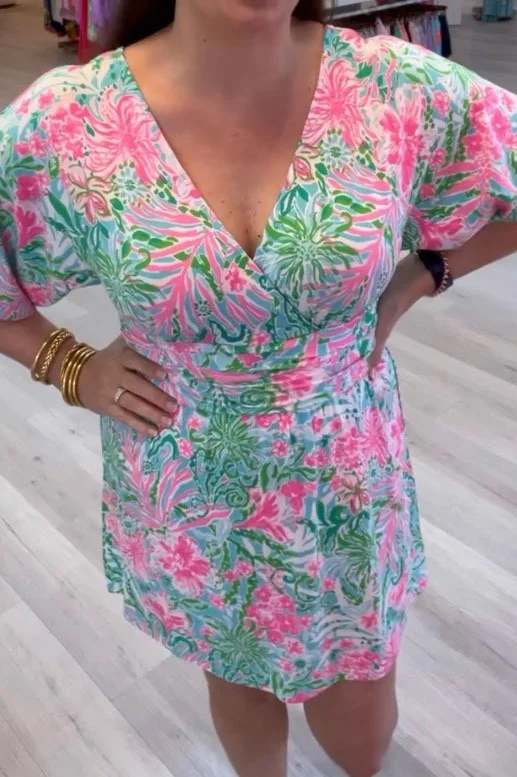 V-Neck Floral Dress Romper