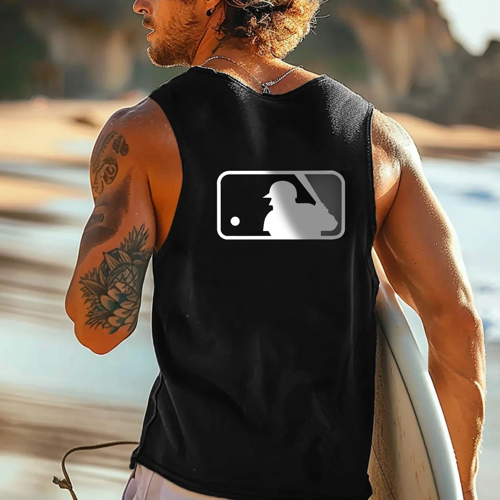 MLB Classic Baseball Print Oversized Cotton Tank Top