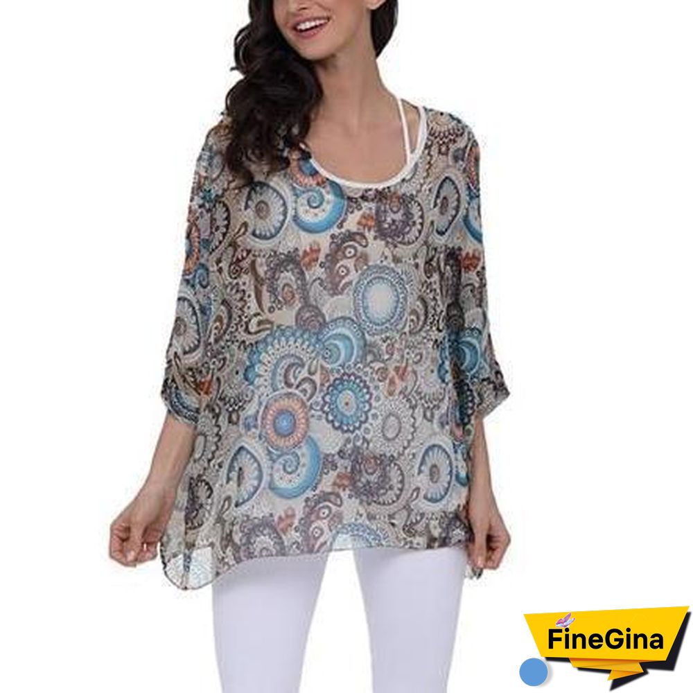 6XL Plus Size Women Chiffon Blouse Shirt Batwing Sleeve Tops Blouses