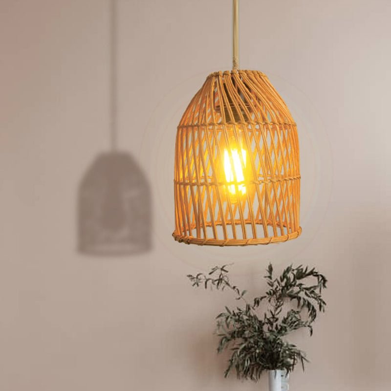 Natural Rattan Pendant Light Lampshade For Kitchen Island