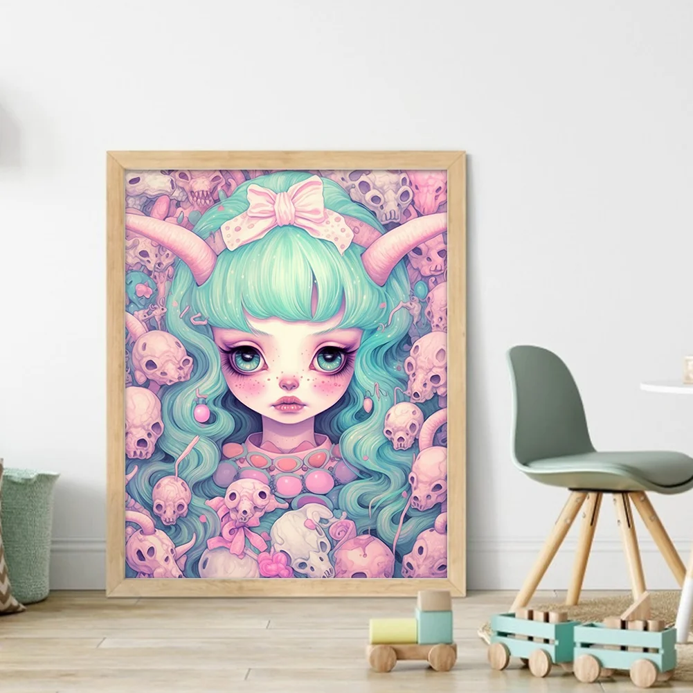 11CT Full Stamped Cross Stitch - Big Eye Doll(Canvas|45*55CM)