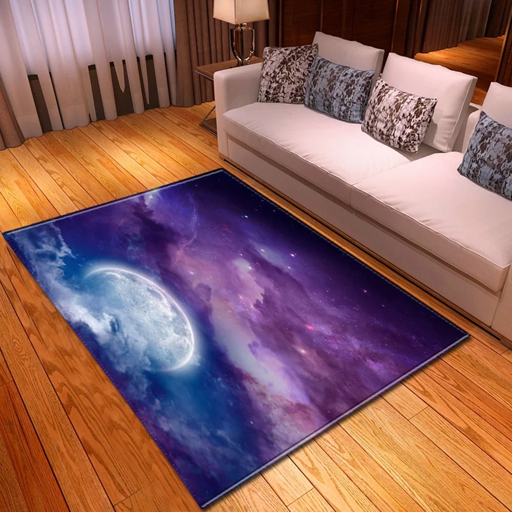 Cosmic Starry Sky Pattern 3D Living Room Carpet Children Bedroom  Home Hallway Floor Large Rugs Kids Room Decorative Bedside Mat