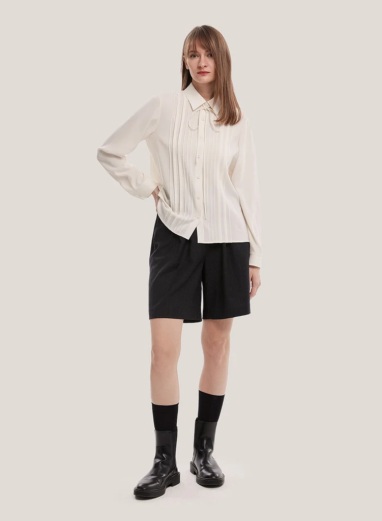 Pressed Pleated Buttoned Shirt