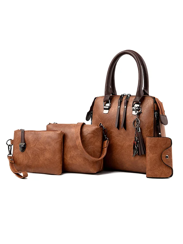 Retro Hipster Four-Piece Leather Bag