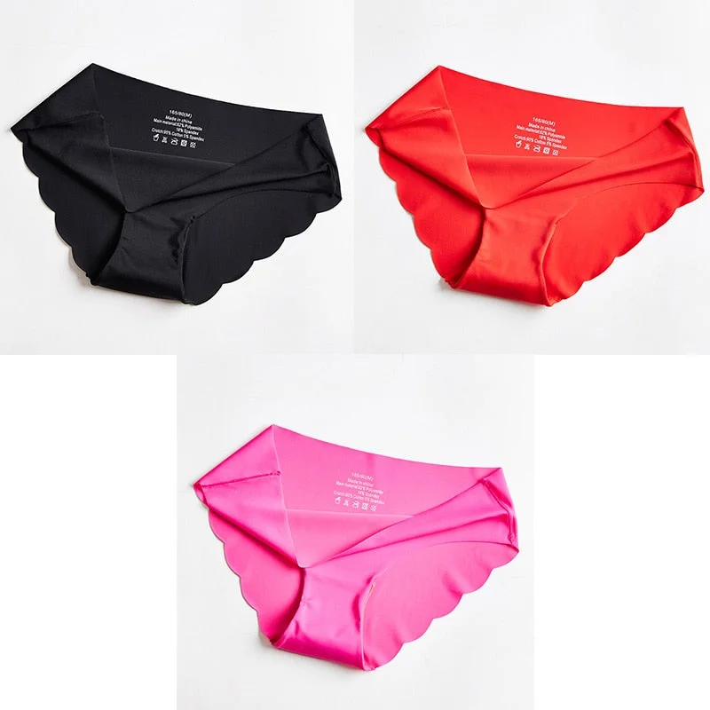3pcs Seamless Panty Set Underwear Female Comfort Intimates Fashion Ladies Hot Sale Mid-Rise Briefs Panties Women Sexy Lingerie