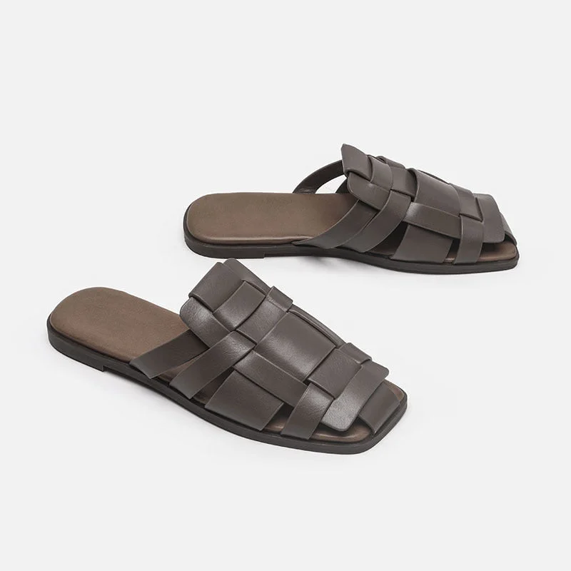 Women's Casual Closed Toe Leather Handmade Sandals Water
