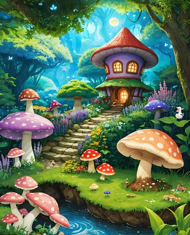 Fantasy Treehouse Scenery 11CT/16CT Stamped Cross Stitch 40*50CM