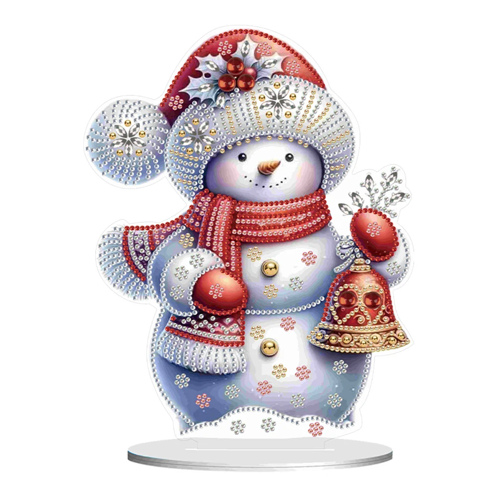 DIY Winter Snowman Diamond Painting Acrylic Desktop Ornaments Kit for Office Desktop Decor