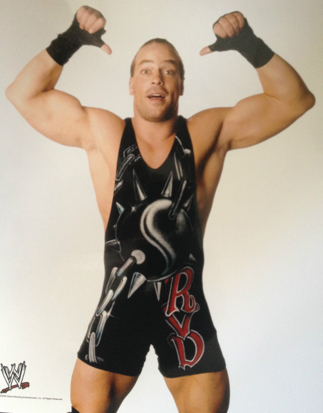 ROB VAN DAM - TOP WWF WRESTLER - SUPER COLOUR Photo Poster paintingGRAPH