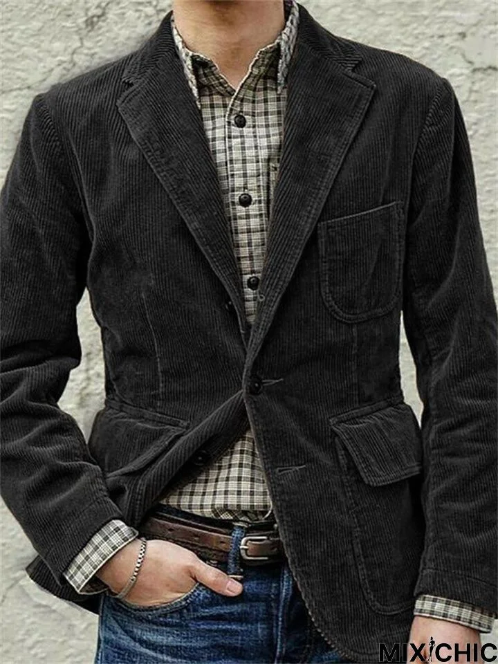 Men's Casual Fashion Solid Color Coat