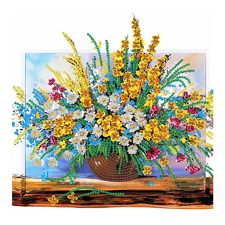 Partial Special-Shaped Diamond Painting - Colorful Vase 30*30CM