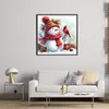Snowman And Bird-11CT Stamped Cross Stitch 50*50cm/19.69*19.69in