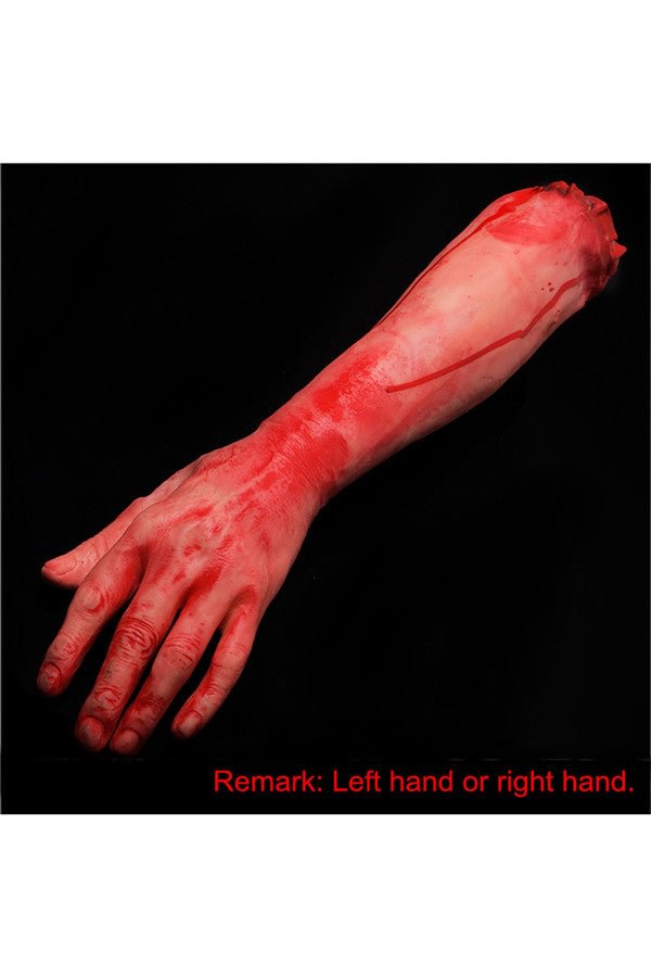 Practical Joke Scary Artificial Bloody Cut Hand For Halloween Decor Red-elleschic