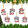 6Pcs Diamond Painting Acrylic Winter Snowman Hanging Decor