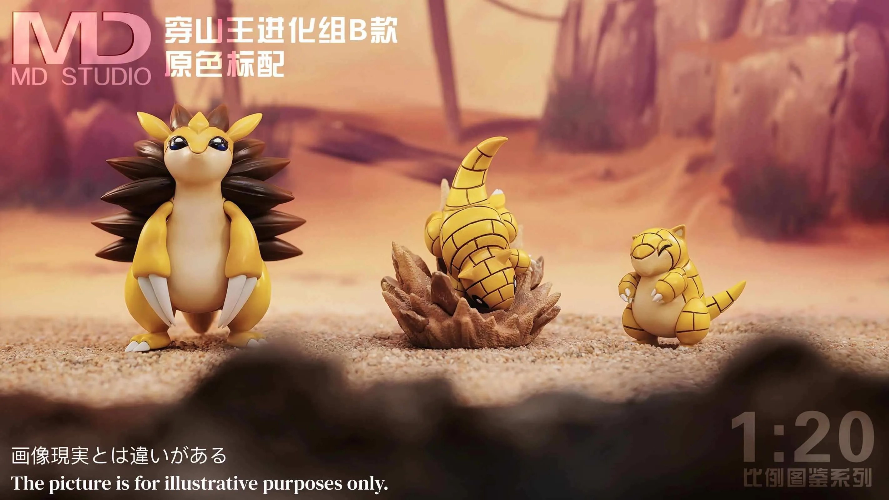 1/20 Scale World Zukan B Version Evolution of Sandslash Set