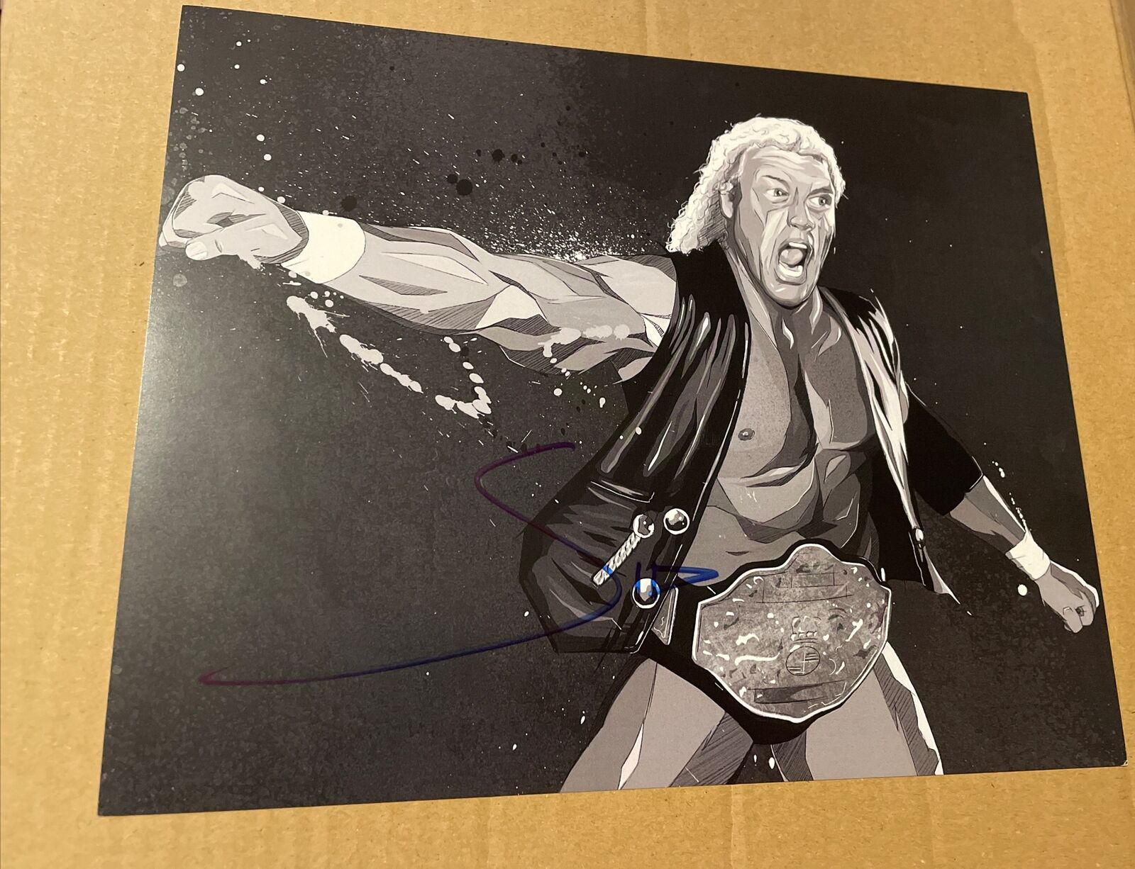 WWF Sycho Sid Vicious Hand Signed Wrestle Crate Promo Photo Poster painting 8x10 Autograph WCW