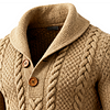 Men's Classic Cable Knit Cardigan Sweate Sweater Lapel In Beige by Inlyline