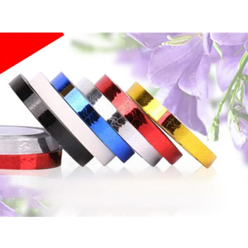 1mm 2mm 6mm Matte Glitter Nail Striping Tape Line Rainbow Multi Color Styling Tool Sticker Decal  DIY Decoration-Nail Inspo