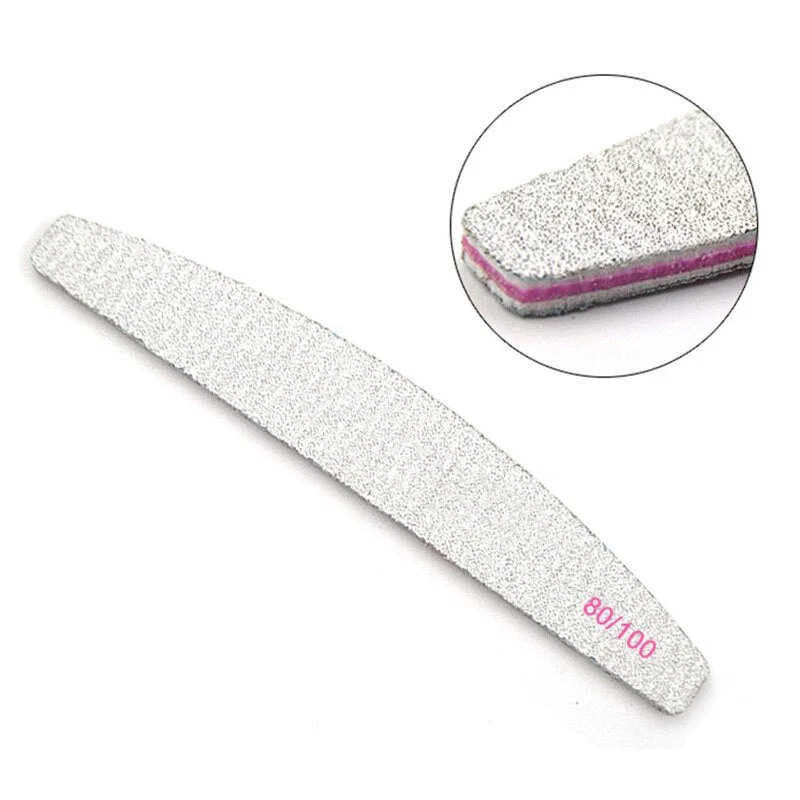 1Pc 80/100/150/180/240 Professional Half Moon Nail File Grinding Block File Nail Buffer Colorful Lime Manicure Pedicure DIY Tool-Nail Inspo