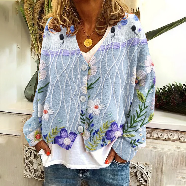 Undersea Jellyfish Floral Women'S Cardigan Sweater