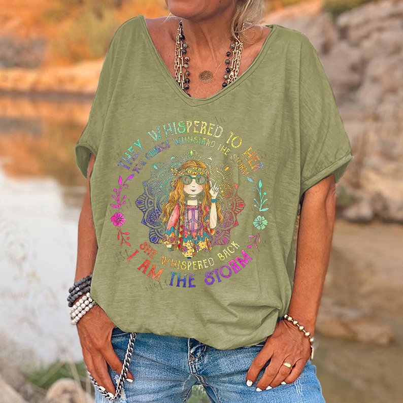 I Am The Storm Printed Hippie T-shirt