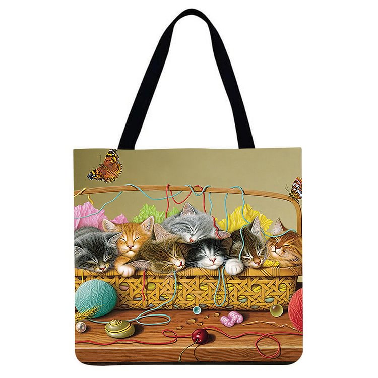 Cats - Linen Tote Bag