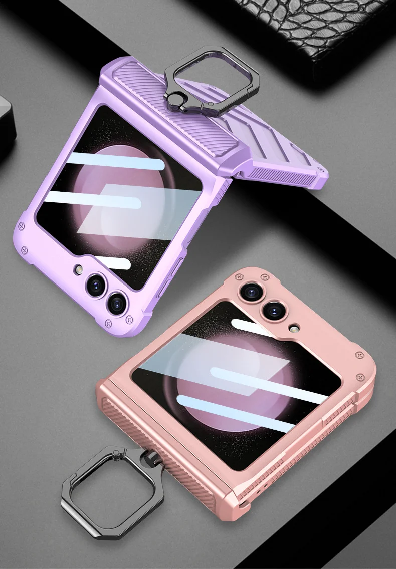 Compatible with Samsung Z Flip Series Folding Screen Armor Ring Phone Case