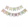 10PCS Gilding HAPPY BIRTHDAY Celebration Party Wall Hanging Flags Decor