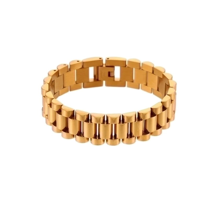 Fashion Geometric 304 Stainless Steel 18K Gold Plated Bracelets In Bulk