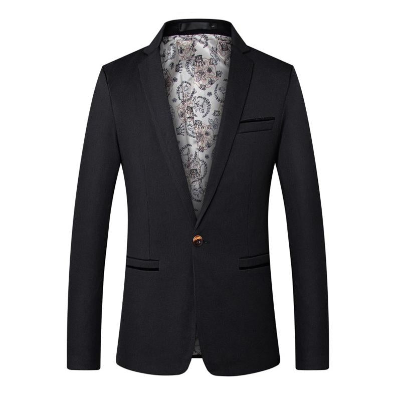 Men's Solid Color Casual Single-breasted Suit Jacket