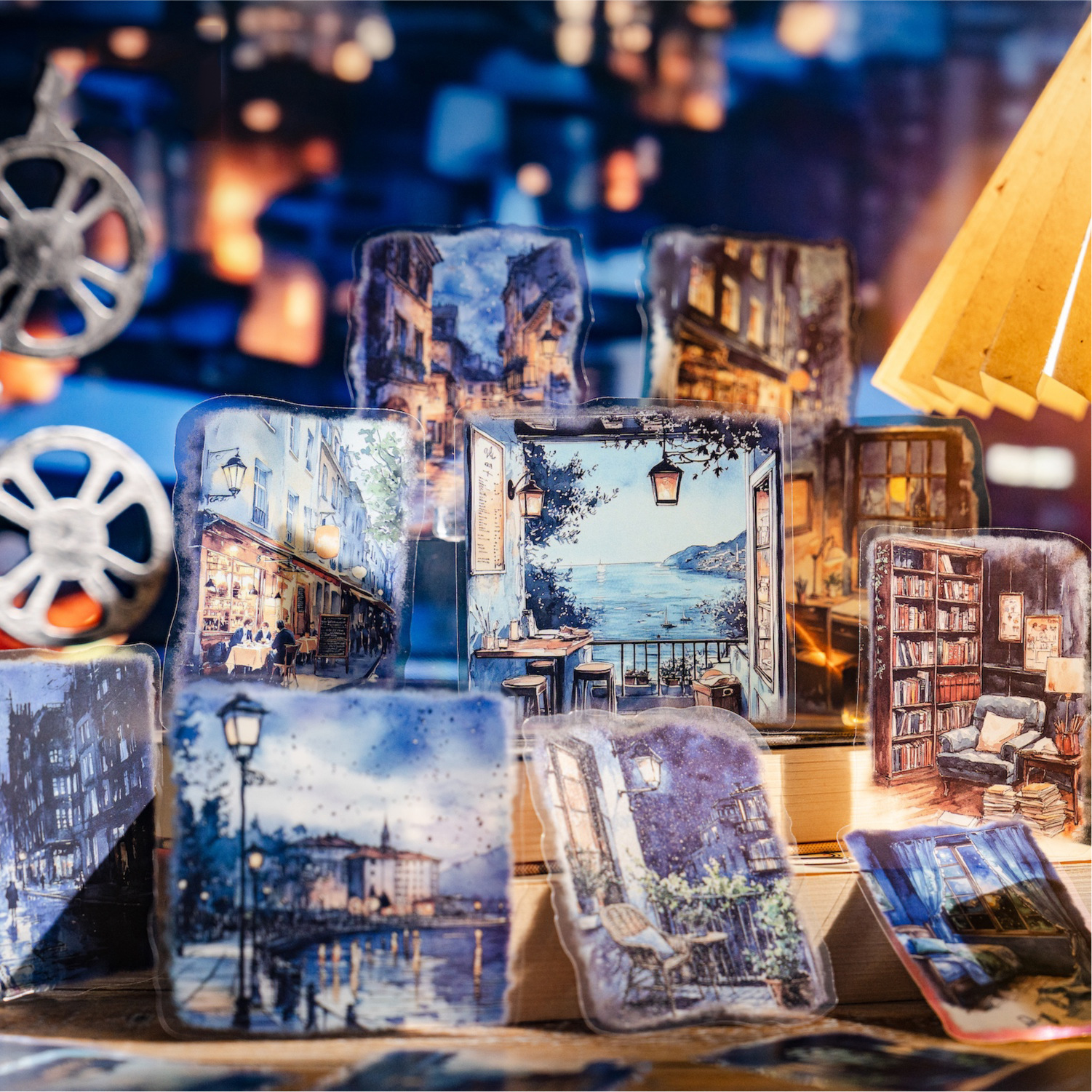 PET 스티커 - 스트리트 워크 시리즈 빈티지 식물 꽃 마을 풍경