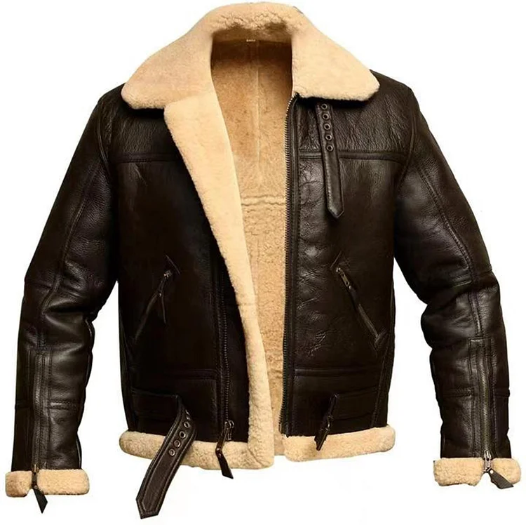 Pu Short Leather and Fur Men's Coat VangoghDress