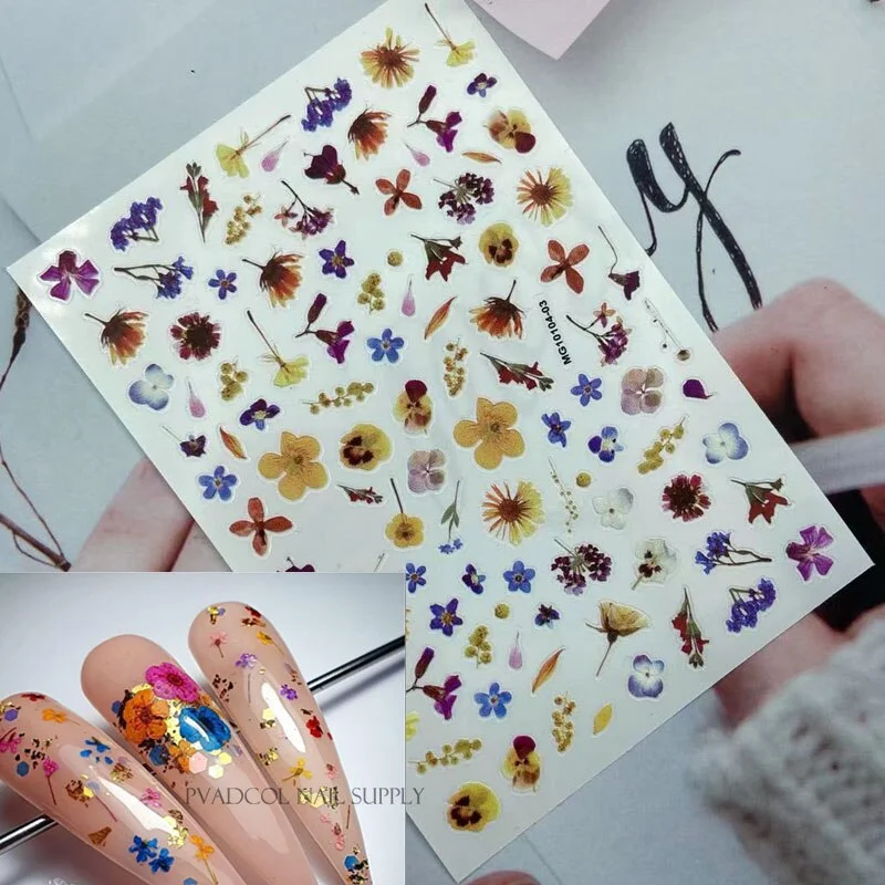 Nail Art 3D Stickers Decals Hearts Gold Manicure Nails Design Adhesive Sticker Wraps Tip Decoration-Nail Inspo