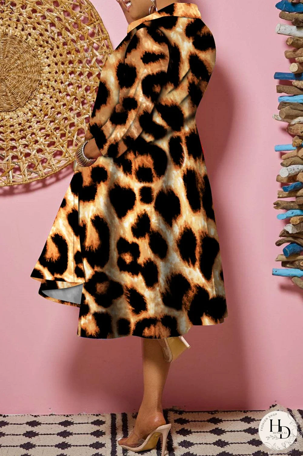 Camouflage Fashion Casual Print Patchwork Turndown Collar Shirt Dress