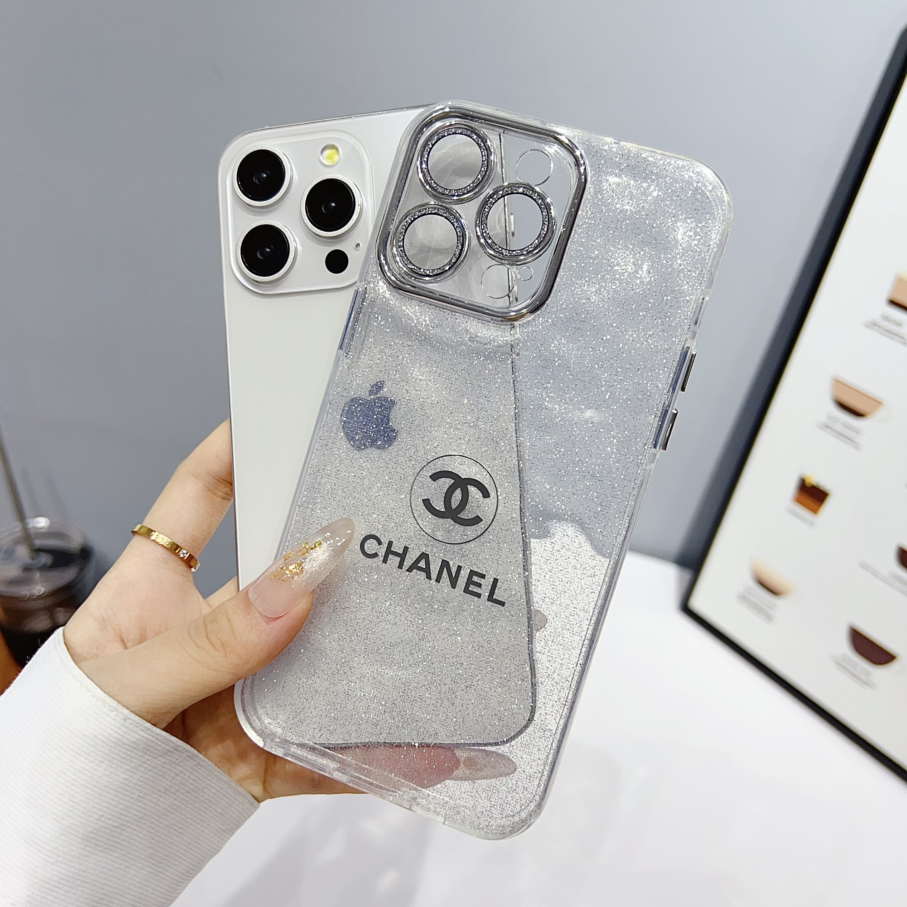 Chanel Exquisite Electroplated Glitter Transparent TPU Apple iPhone Case