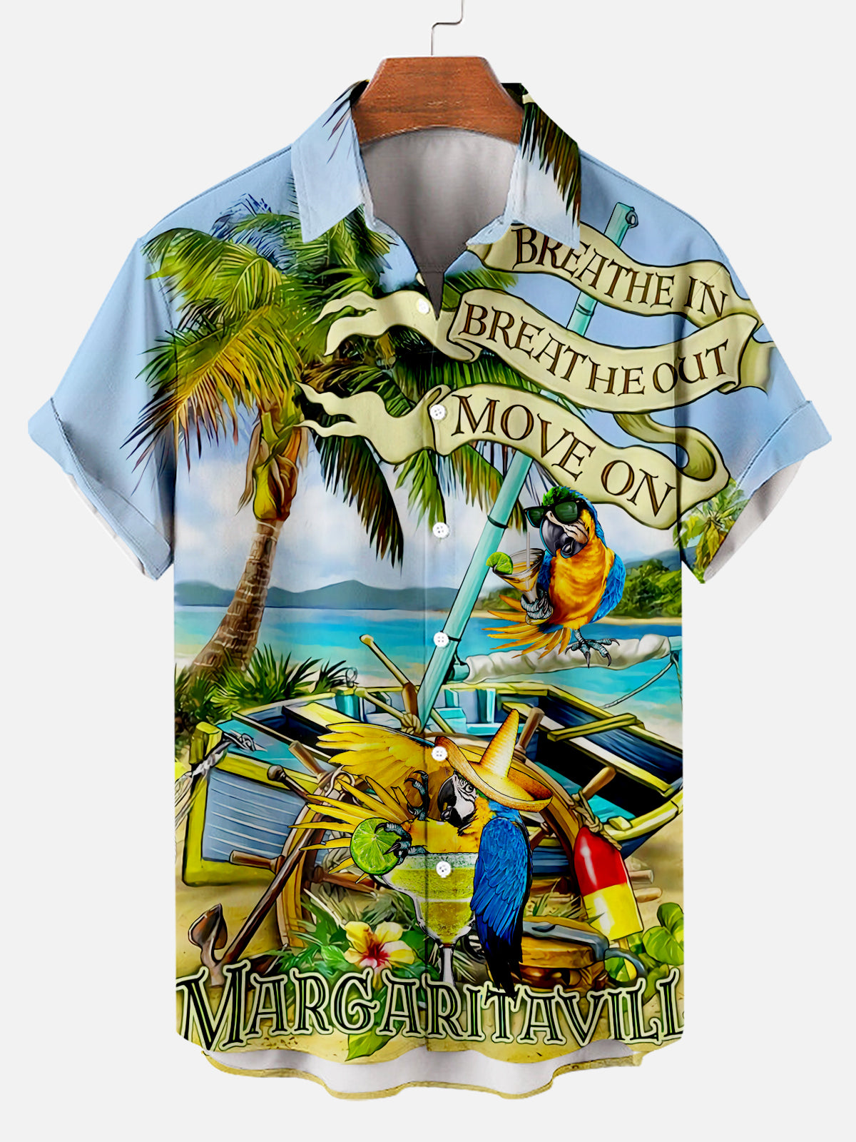 Men's Hawaiian Tiki Party Short Sleeve Shirt PLUSCLOTHESMAN