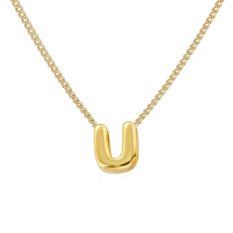 Copper 18K Gold Plated Letter Necklace