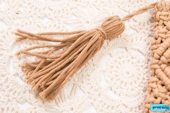 Paziye Boho Tassel Woven Straw Clutch Bag