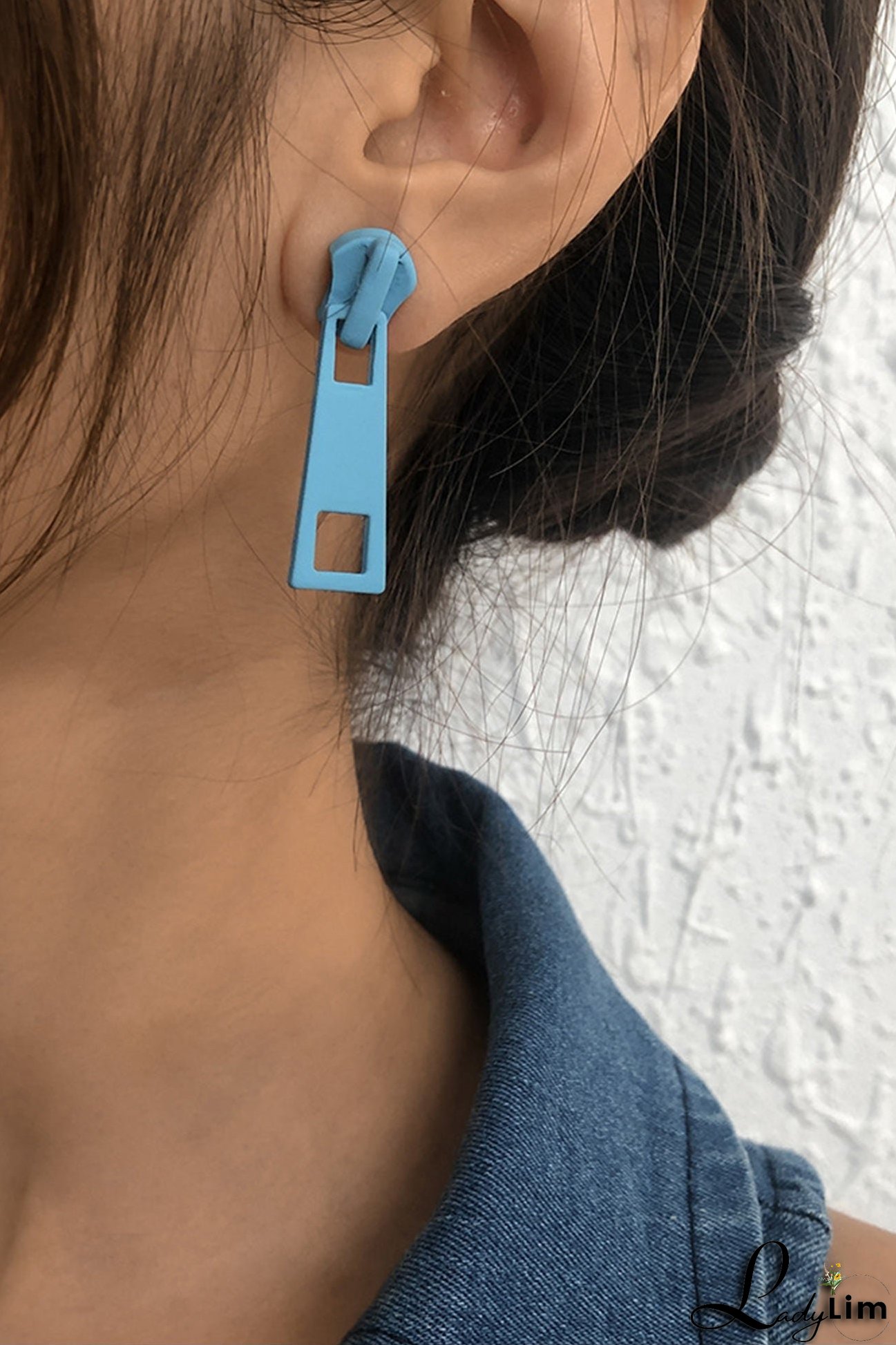 Candy Color Metal Zipper Earrings