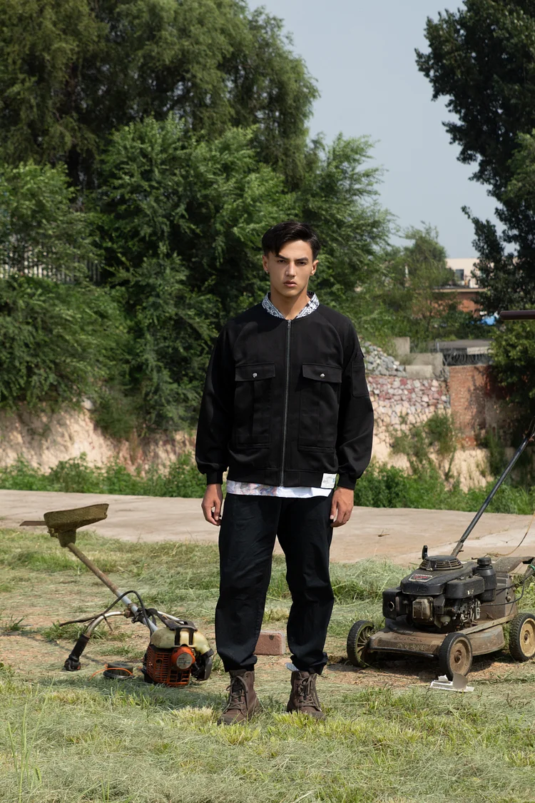 AGA KHAN MUSEUM X JUMA Shahnameh Unisex Bomber Jacket  - 8 Recycled Water Bottles - Black