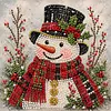 (20x20cm)Red Scarf Snowman Xmas Pearl Painting Art Kits With Inner Frame Pearl Gem Paintings Picture Arts Craft for Adults Beginners Home Wall Decor