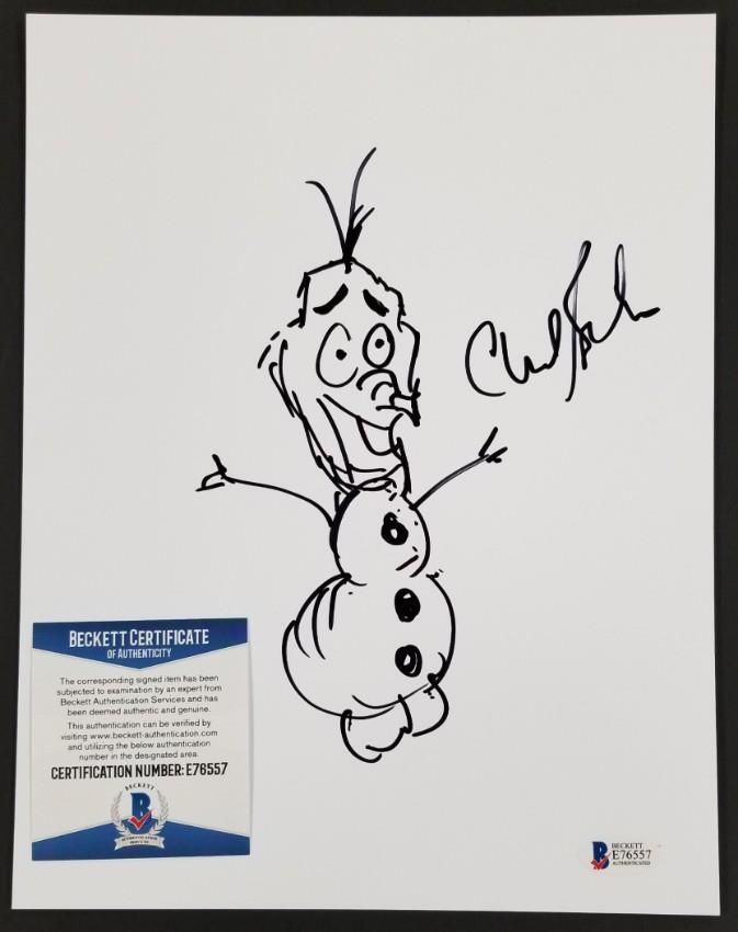 Director CHRIS BUCK Signed 8.5x11 Disney's Frozen Olaf Sketch ~ Beckett BAS COA